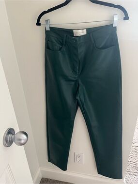 Wilfred Forest Green Leather Pants